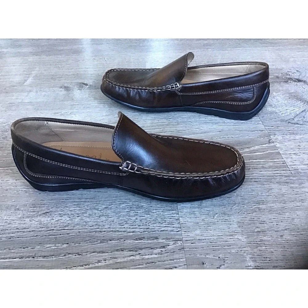 Ecco Mens Size 9 43 Slip On Moc Toe Driving Loafer Latex Sole 571004